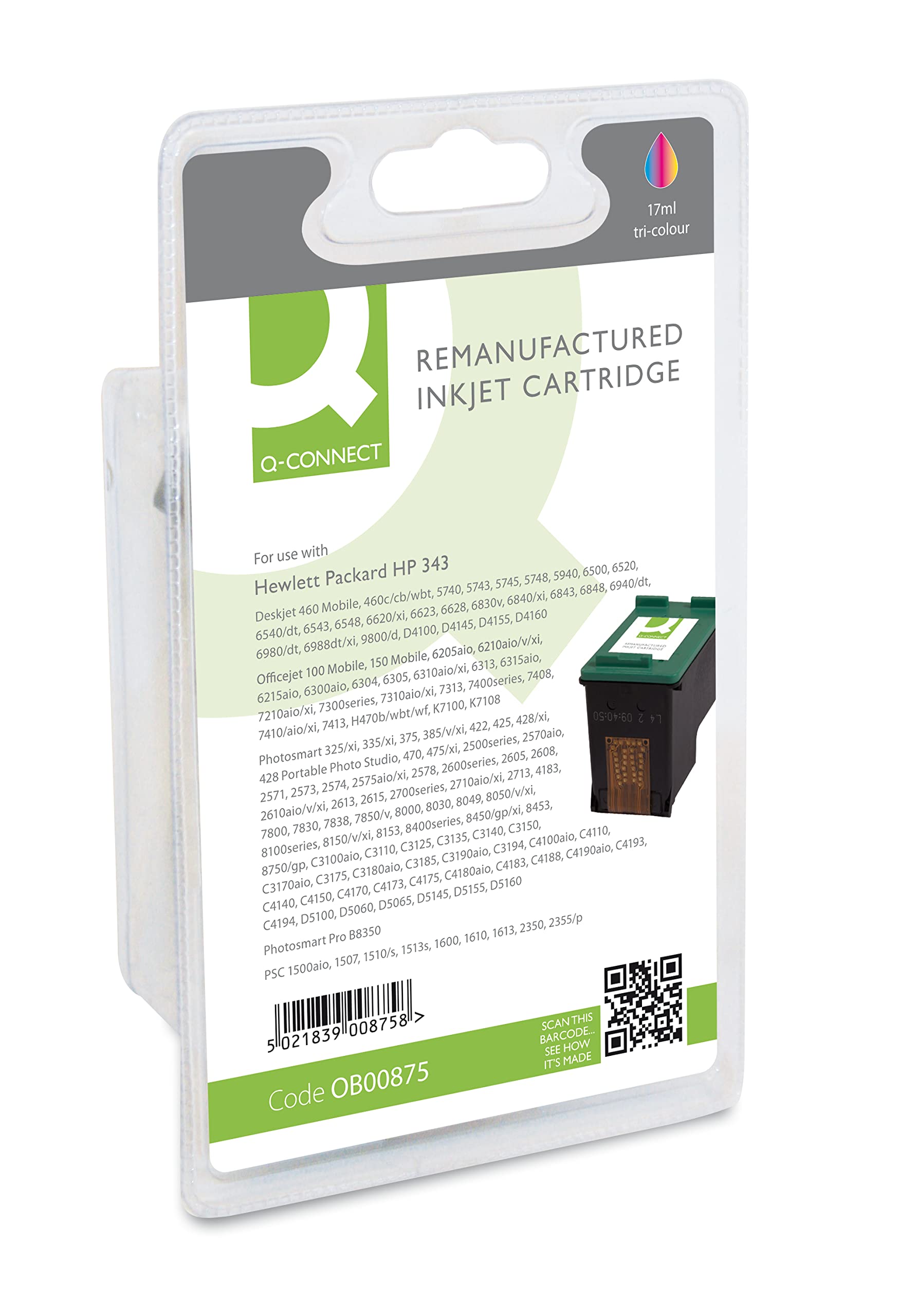 Q-Connect HP 343 Remanufactured Colour Inkjet Cartridge C8766EE