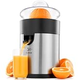 Eurolux Electric Orange Juicer, Sleek Effortless Citrus Juice Squeezer for Lemon, Lime, Grapefruit | Powerful Motor, Easy to Clean, Removable Dishwasher-Safe Parts