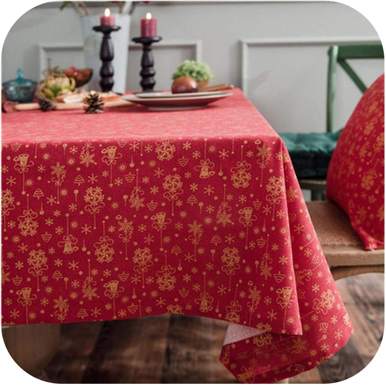 table cover Christmas Tablecloth For Dining Table Cotton Linen Table