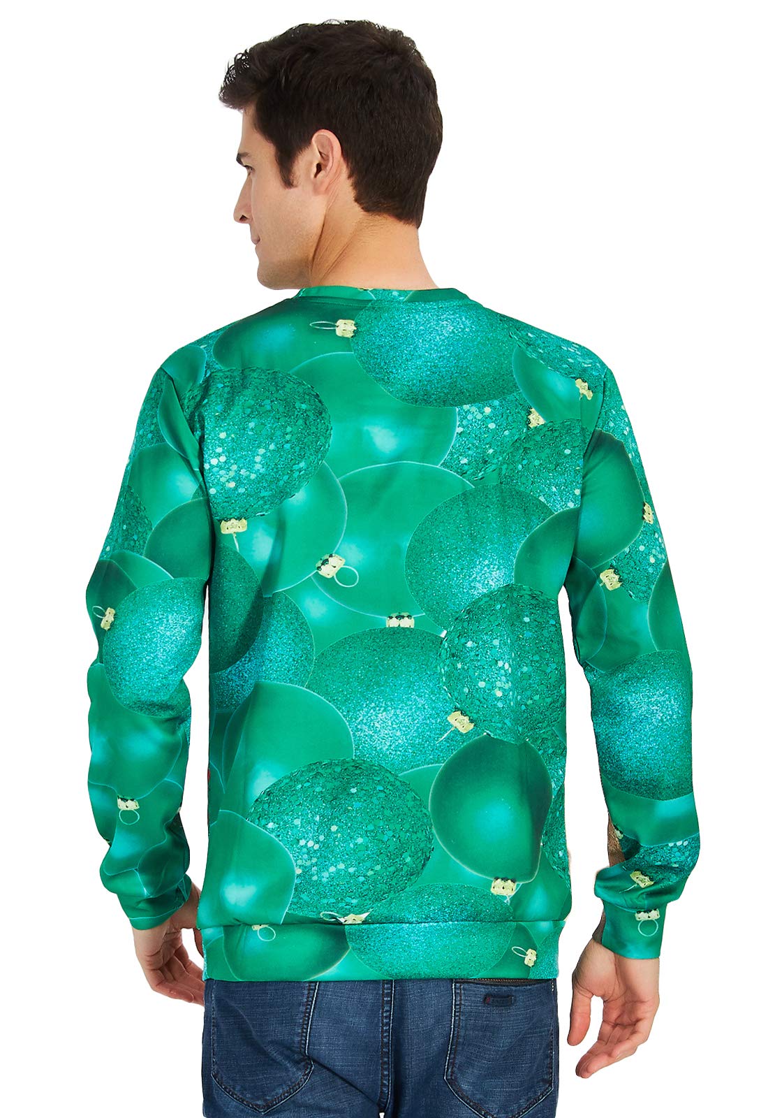 Loveternal 3D Printed Sloth Sweater Christmas Green Pullover Sweatshirts Blouse Shirt for Men Women XL