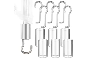 Ninehaoou 6 Set Wand Wire and Sleeve Collar for Horizontal Mini Blinds Wand Replacement with Hook Window Blind Repair Parts with 1 Inch Square Headrails for Window Opener Accessory