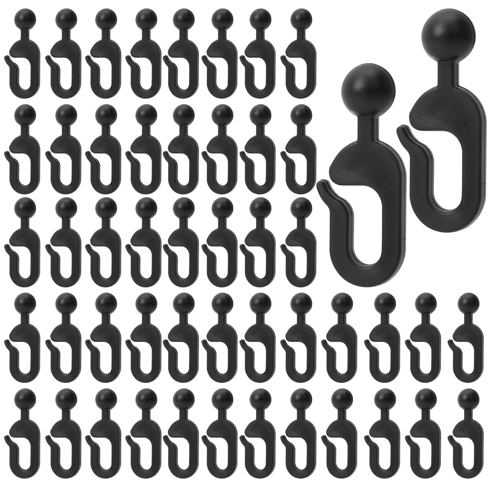 Photo 1 of 50 Pack Plastic Invisible Gazebo Curtain Hooks - Track Hooks for Mosquito Netting, Outdoor Canopy Drapes & Patio Curtains