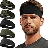 CYPERROCK Sweat Band, 5 Pack Headband Moisture Wicking for Running Sports | Workout Sweatband, Unisex Fit, Non-Slip, Skin-Friendly, Multi-Use, Perfect for Exercise, Lightweight