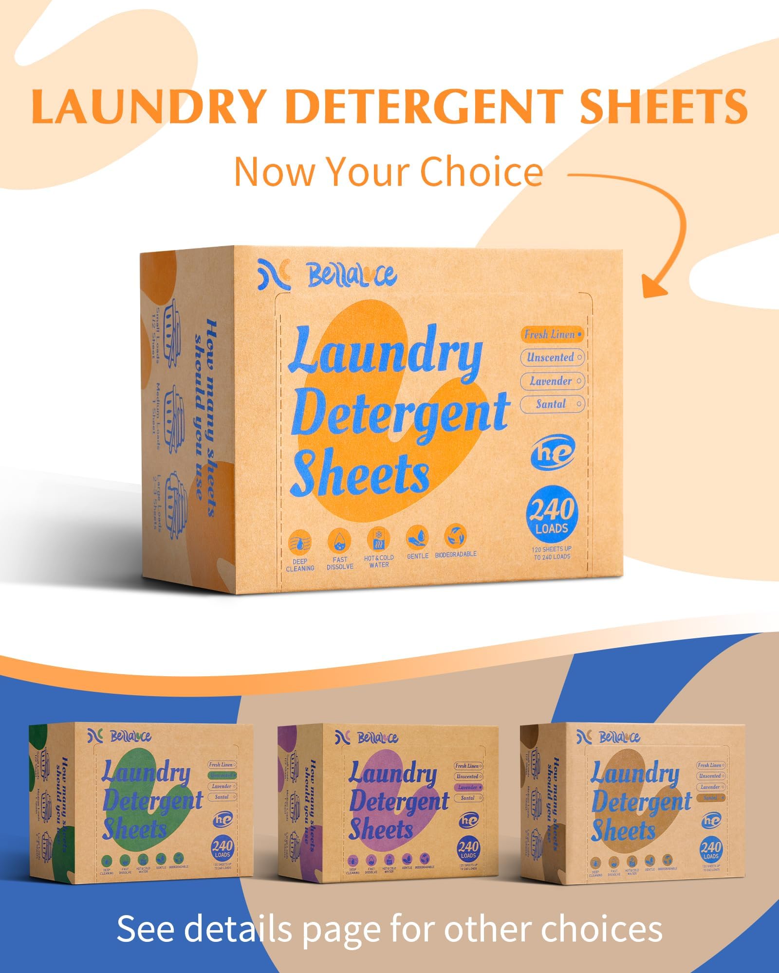 Laundry Detergent Sheets (240 Loads) - Space-Saving, Hypoallergenic,Travel-Friendly,Deep Cleaning, Fresh Linen Scent, Plastic-Free, Eco-Conscious, Paraben-Free, No Mess, Fast Dissolve