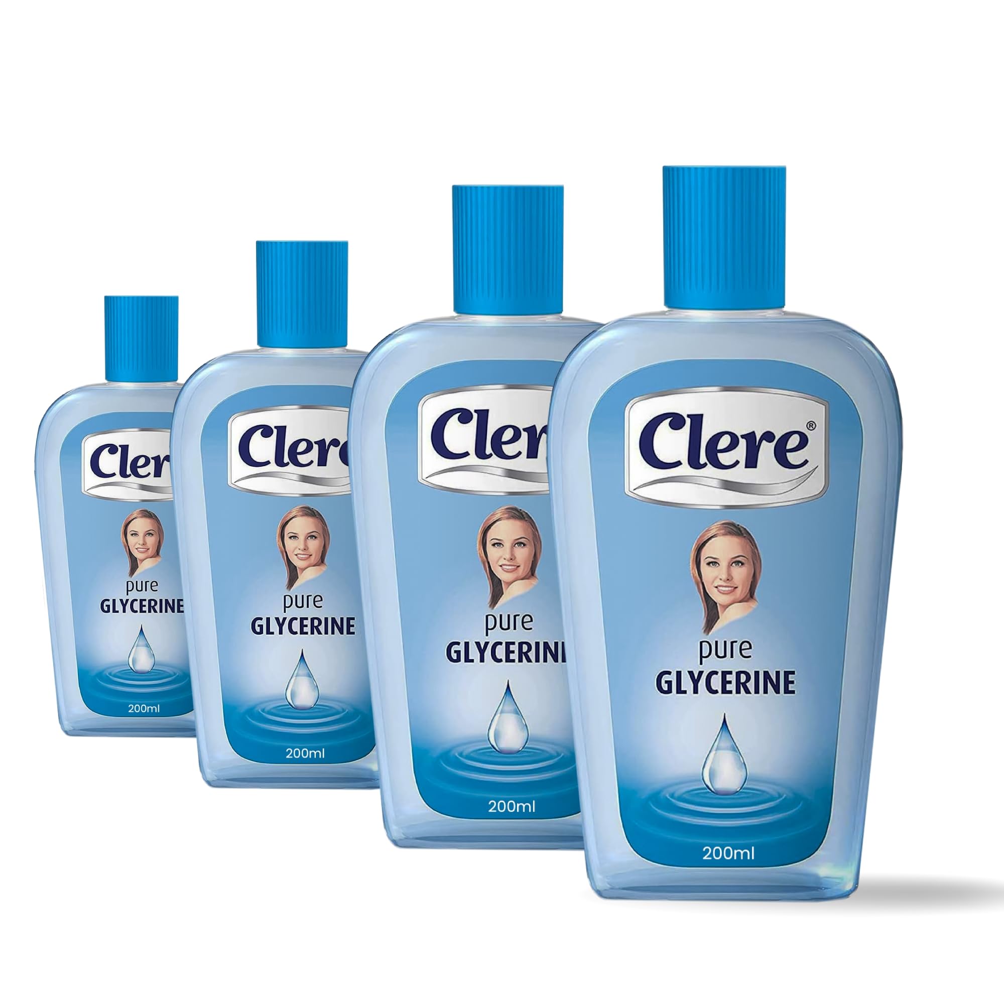 CLERE 100% Pure Glycerine Liquid for Versatile Skin Care, Glycerin for Face Moisturizes Dry Skin, Softens, and Glycerol Reduces Stretch Marks, 200 ml (Pack of 4) โ image 1