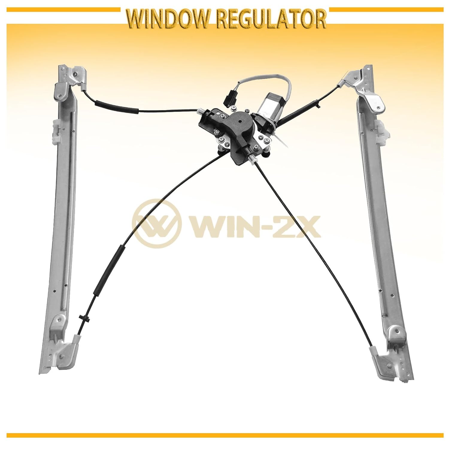 WIN2X New 2pcs Front Driver & Passenger Side Power Window Regulators