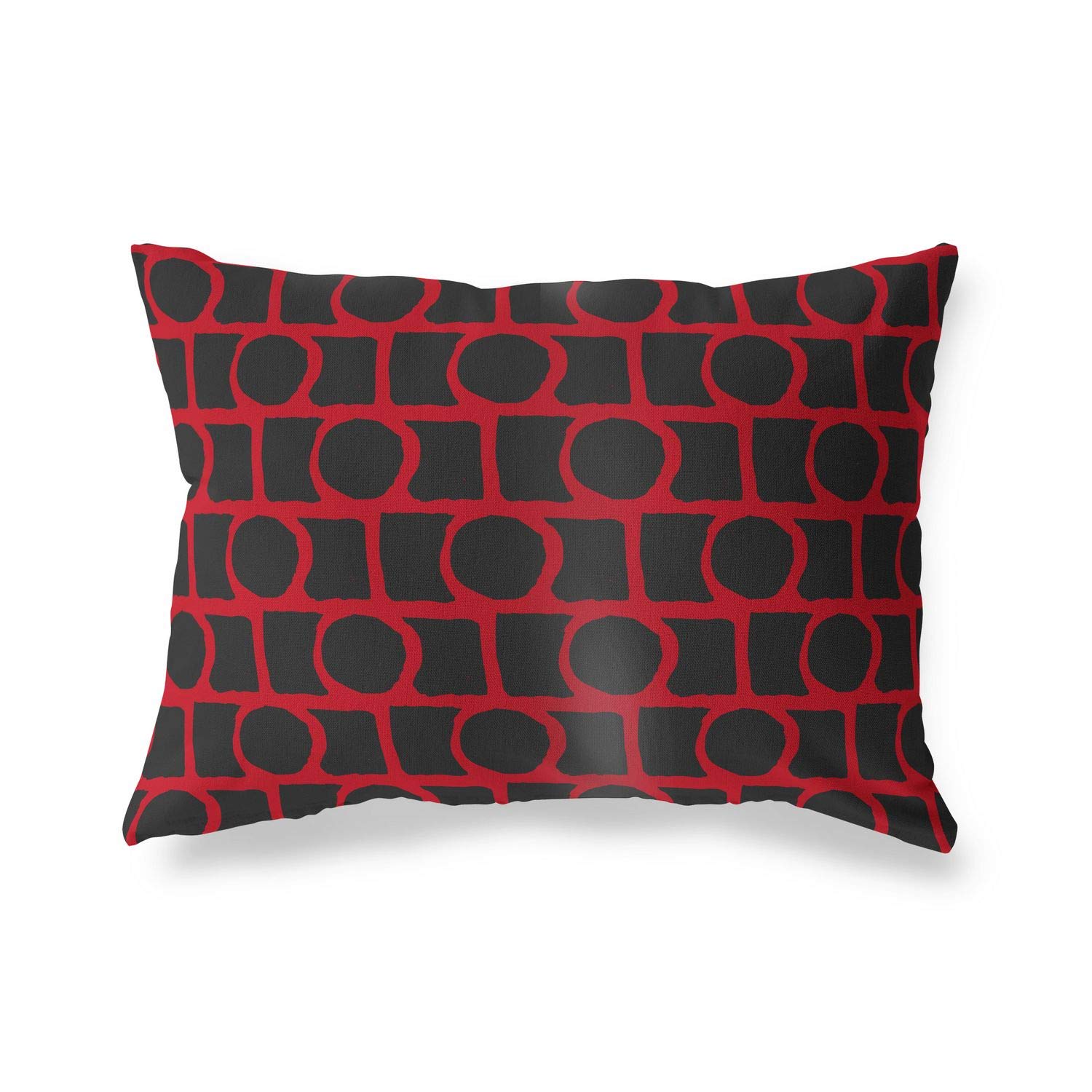 Bonamaison Decorative Cushion Cover Red & Black, Throw Pillow Covers, Home Decorative Pillowcases for Livingroom, Sofa, Bedroom, Size: 35x50 Cm - Designed and Manufactured in Turkey โ image 1