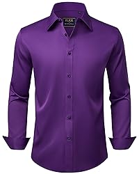 J.VER Men's Dress Shirts Solid Long Sleeve Stretch