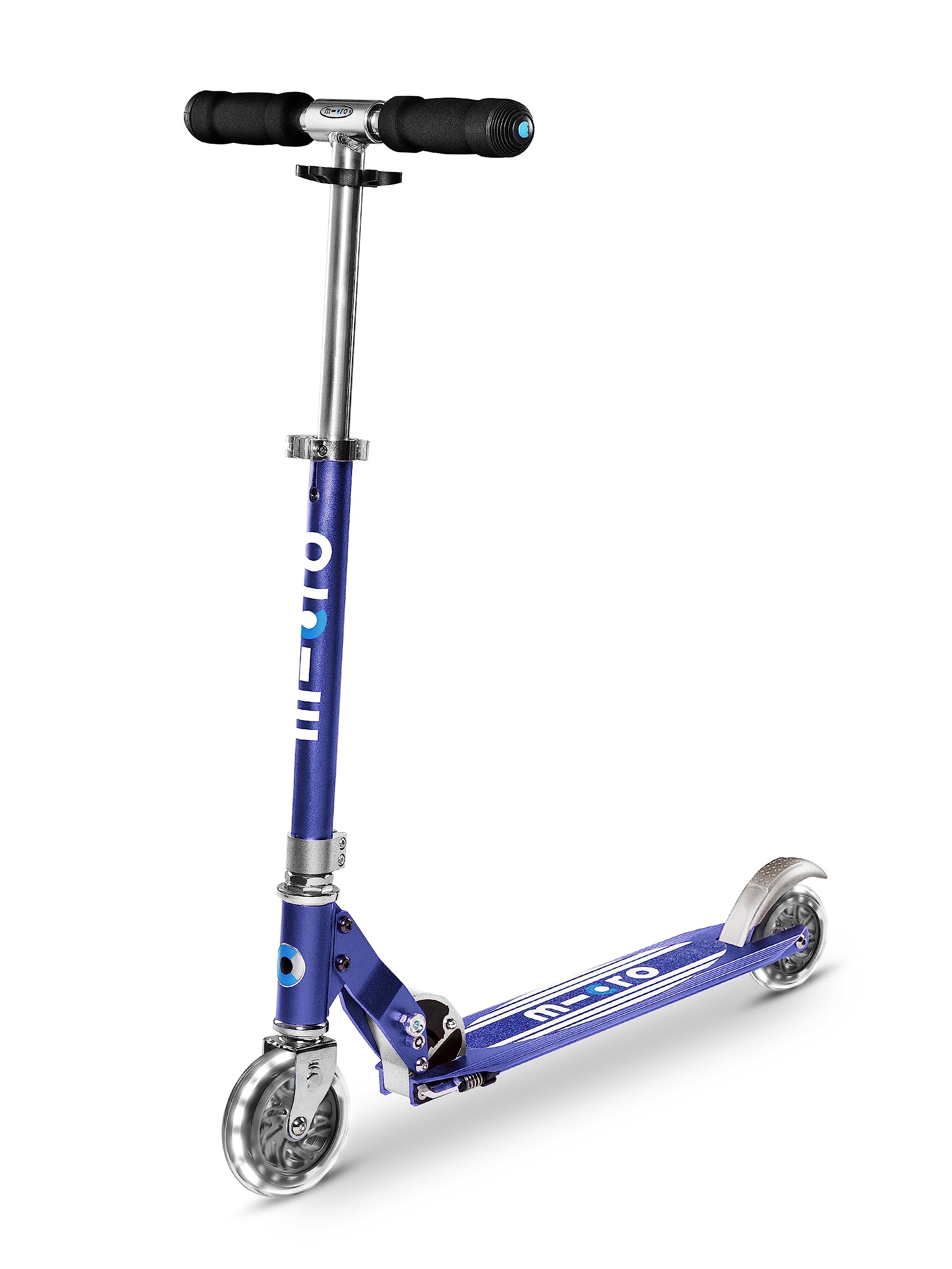 Micro Scooters | Micro Sprite Classic LED Children's Scooter | Handlebar Adjustable | Light Up Wheels | Foldable | Kickstand | 5 to Teen | Boys & Girls | Blue — image 1