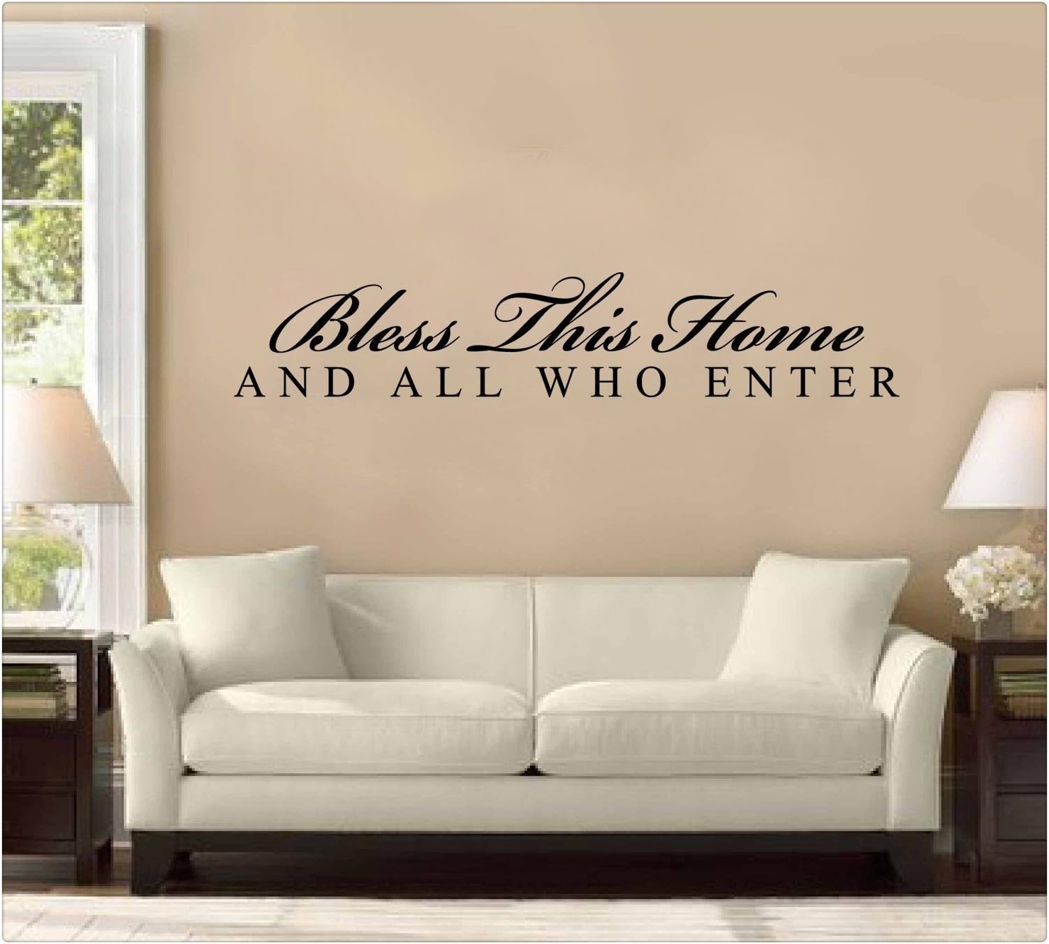 Wall Sticker 48" Bless This House and All Who Enter Large Wall Decal Sticker Home Decoration Decor