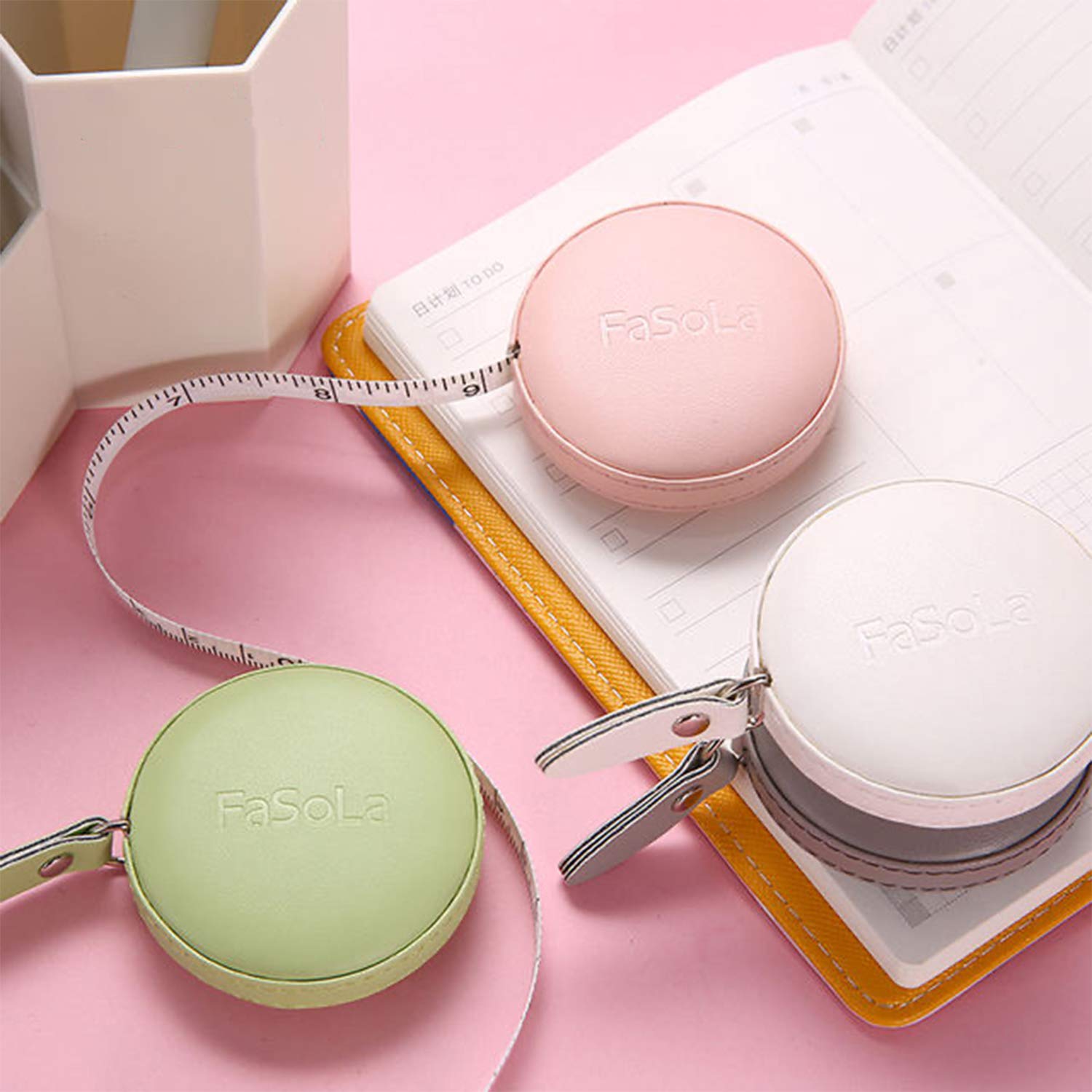 TRIANGLE Soft Tape Measure Retractable Measuring Tape for Body Measurement Sewing Tape Measure for Tailors Double Scale 60 Inch 150 cm Pocket Tape, Beige Color