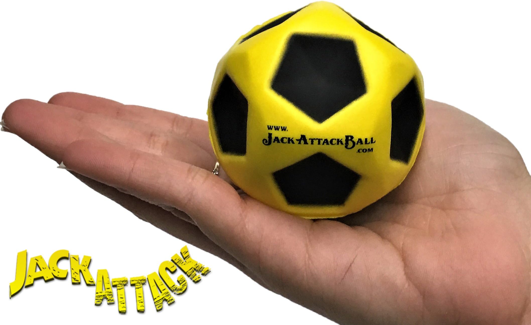 Jack Attack High Bounce Rubber Ball by Style KOO KOO Ball For Kids Boys Girls Teens Summer Toy Best For Park Back Yard Summer Toy Gifts Under 10 (Yellow)
