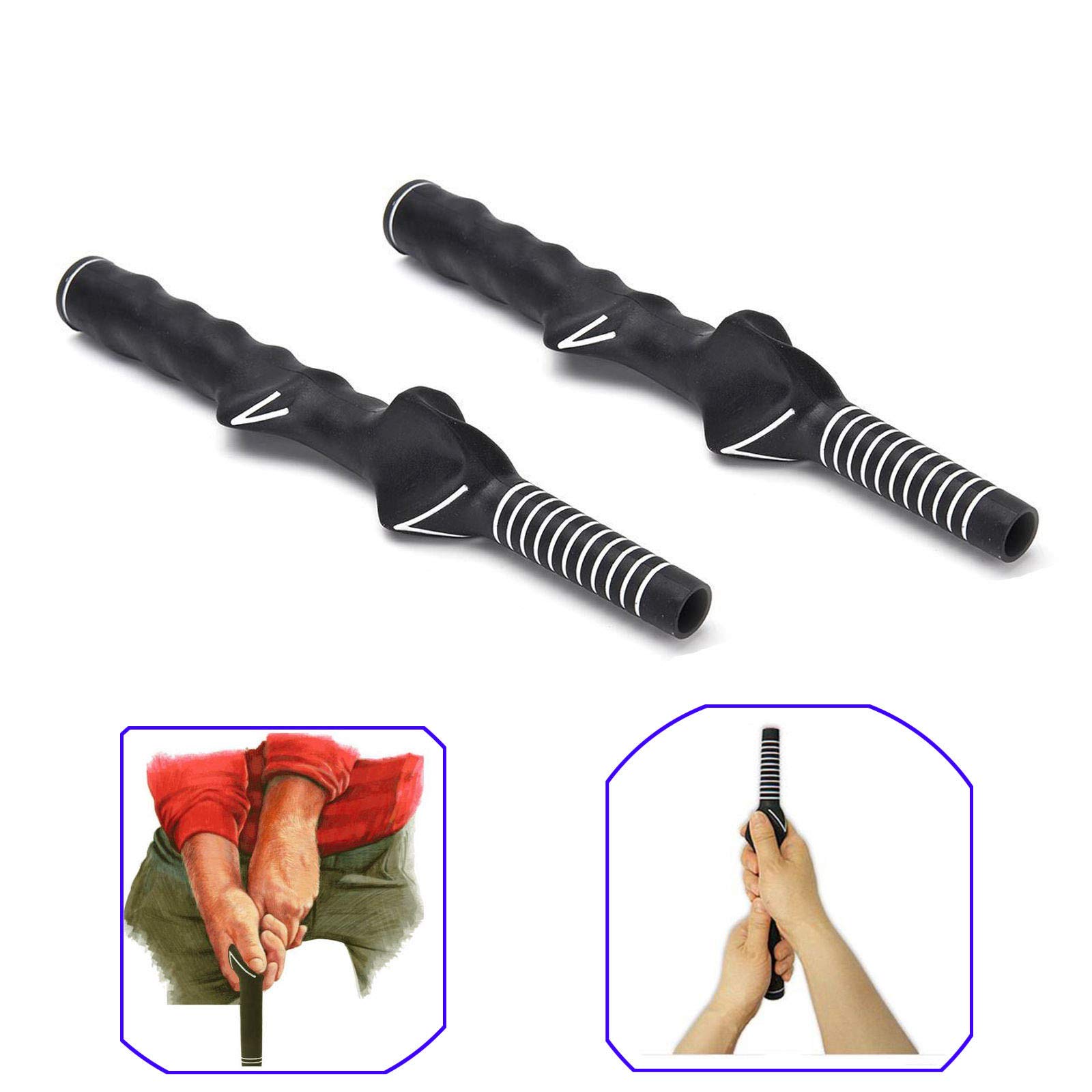 SUNTRADE Golf Club Grip Golf Swing Trainer Training Grip,Teaching Right-Handed Practice Aid,Set of 2