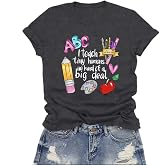 LuxLass Teacher Shirts for Women Back to School T-Shirt Teaching Life Tee Tops