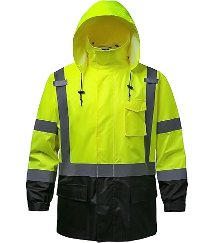 Construction Rain Jacket Hi-Vis Rain Jacket For Men Class