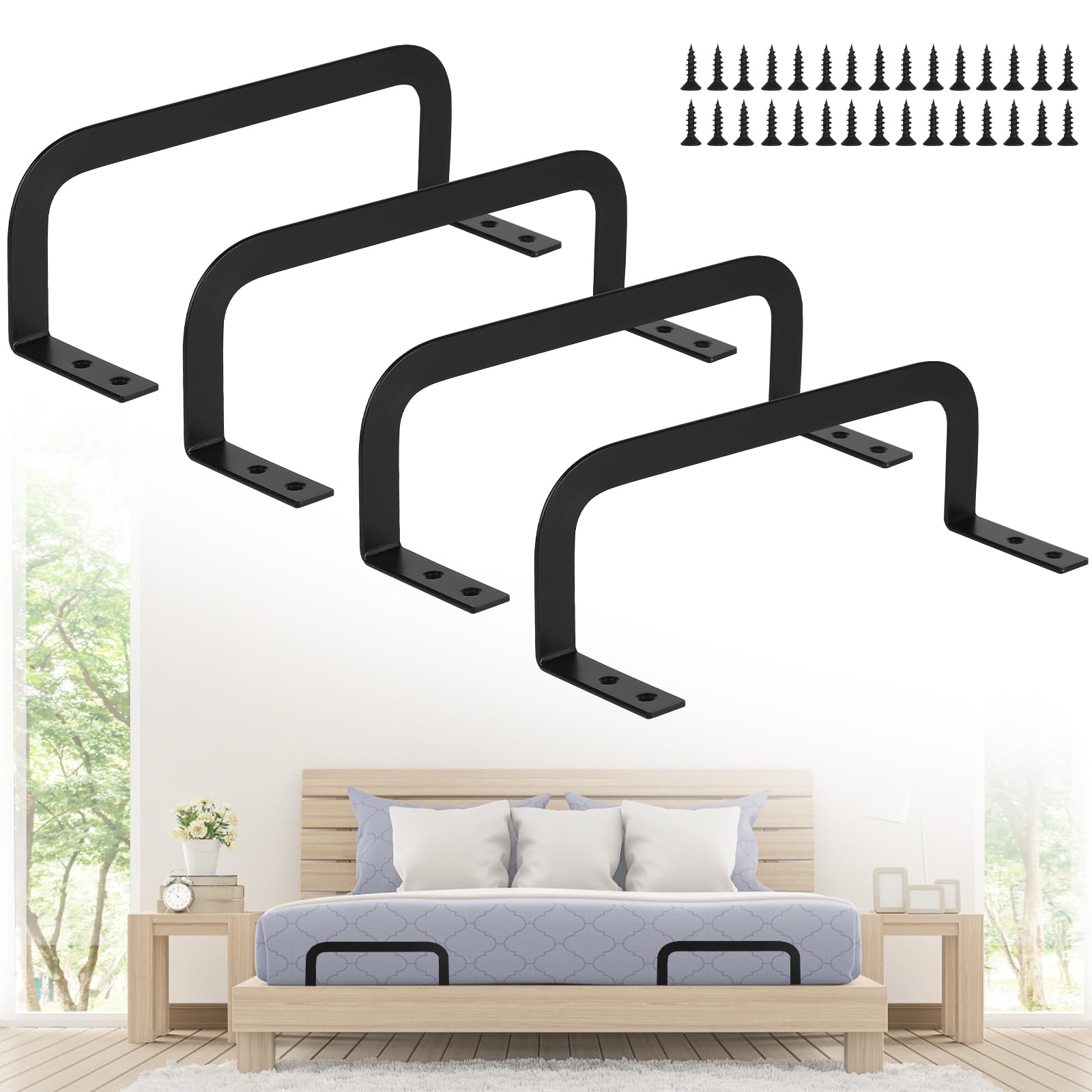 DBREAKS Set of 4 non-slip mattress holders, mattress hangers, non-slip mattress stopper, mattress holder, mattress stabilisers, mattress holder against non-slip stoppers, mattress stops