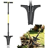 Jardineer Thickened Root Shovel, 45 Inch Serrated Digging Spade | High Carbon Steel Blade| Serrated Cuts Roots Easily| Thickened Tension-tested Joint| Ideal for Trenching Landscaping Camping