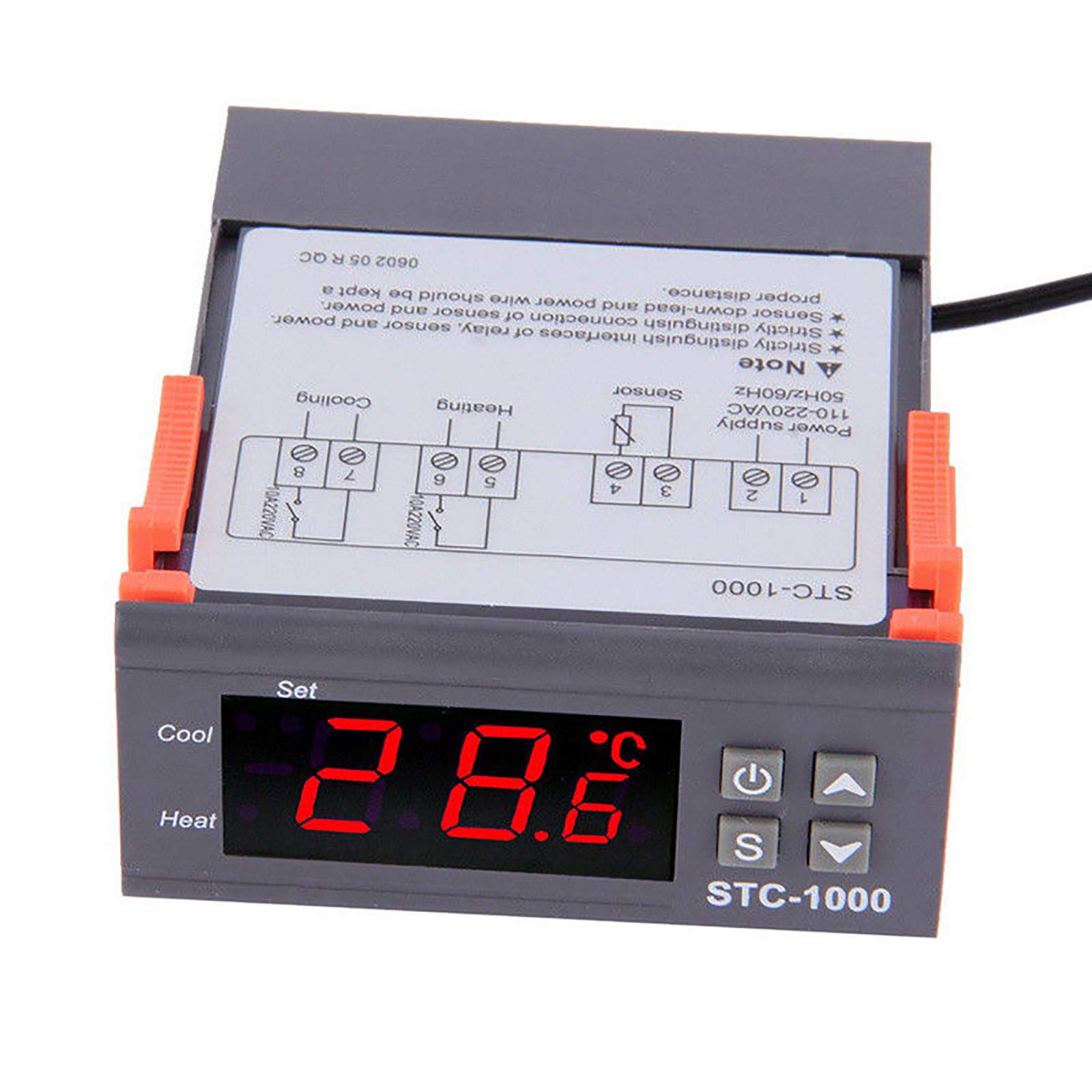 POWERTOOL 220V Temperature Controller Thermostat, Digital Temperature Thermostat STC-1000 Controller -50℃~110℃ Heating Cooling