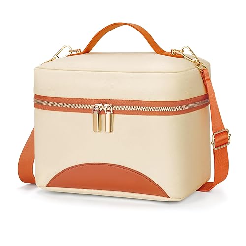 WOOMADA Insulated Lunch Bag For Women - Leakproof Adult Lunch Box With Adjustable Strap, Ideal For Office, Picnic, Hiking, Beach - Stylish Cooler Tote Bag