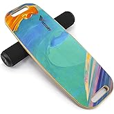 VIVITORY Balance Board Trainer with Handle, Roller Board with Adjustable Stoppers – 3 Different Distance Options 4, 13 and 22 inches, for Hockey, Surfing, Snowboarding, Skateboarding and Skiing