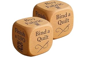 Quilter’s Dice, 2Pcs Handmade Wooden Quilting Decision Dice with 6 Engraved Sewing Tasks,Funny Handmade Wooden Set,Quilting E