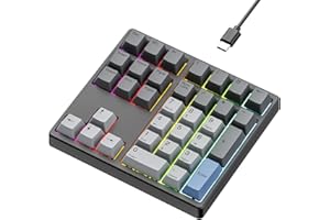 Kisnt Custom Mechanical Number Pad, QMK/VIA Programmable Hot Swappable Numpad 34 Keys Wired USB RGB Backlit Numeric Keypad wi