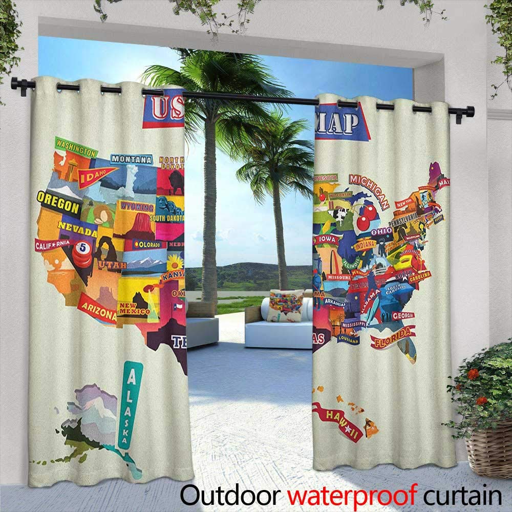 Amazon Com Loveeo Wanderlust Indoor Outdoor Curtains Us Map