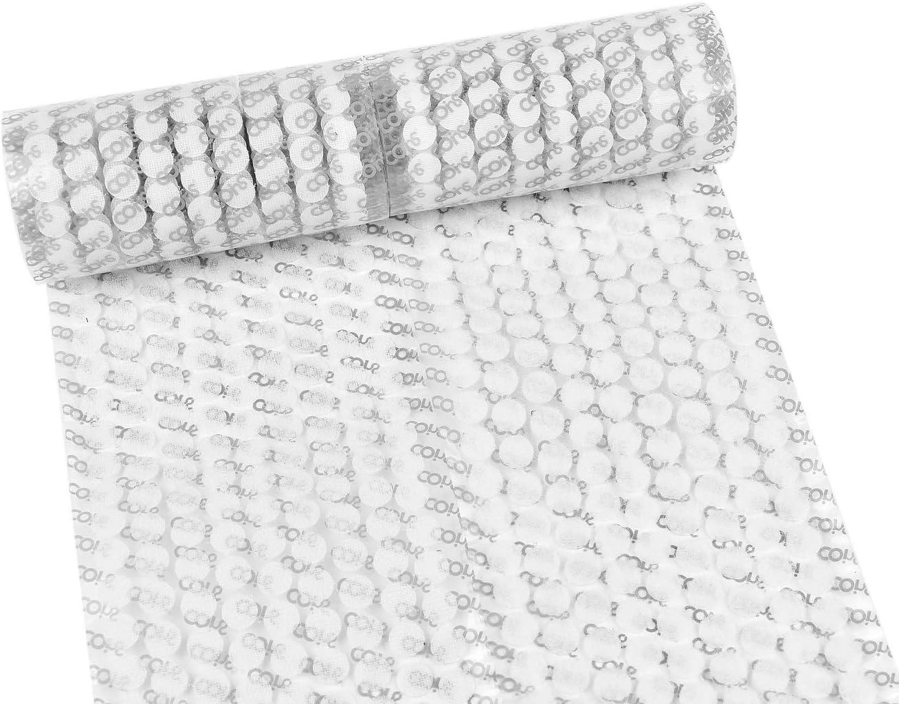 COINS Brand - 711 Pairs 3/8" (10mm) Sticky Coins Hook and Loop Self Adhesive Dots, Waterproof, White