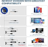 Wantek USB Headset with Microphone 3-in-1 USB-C/USB 3.5mm Laptops PC view 4