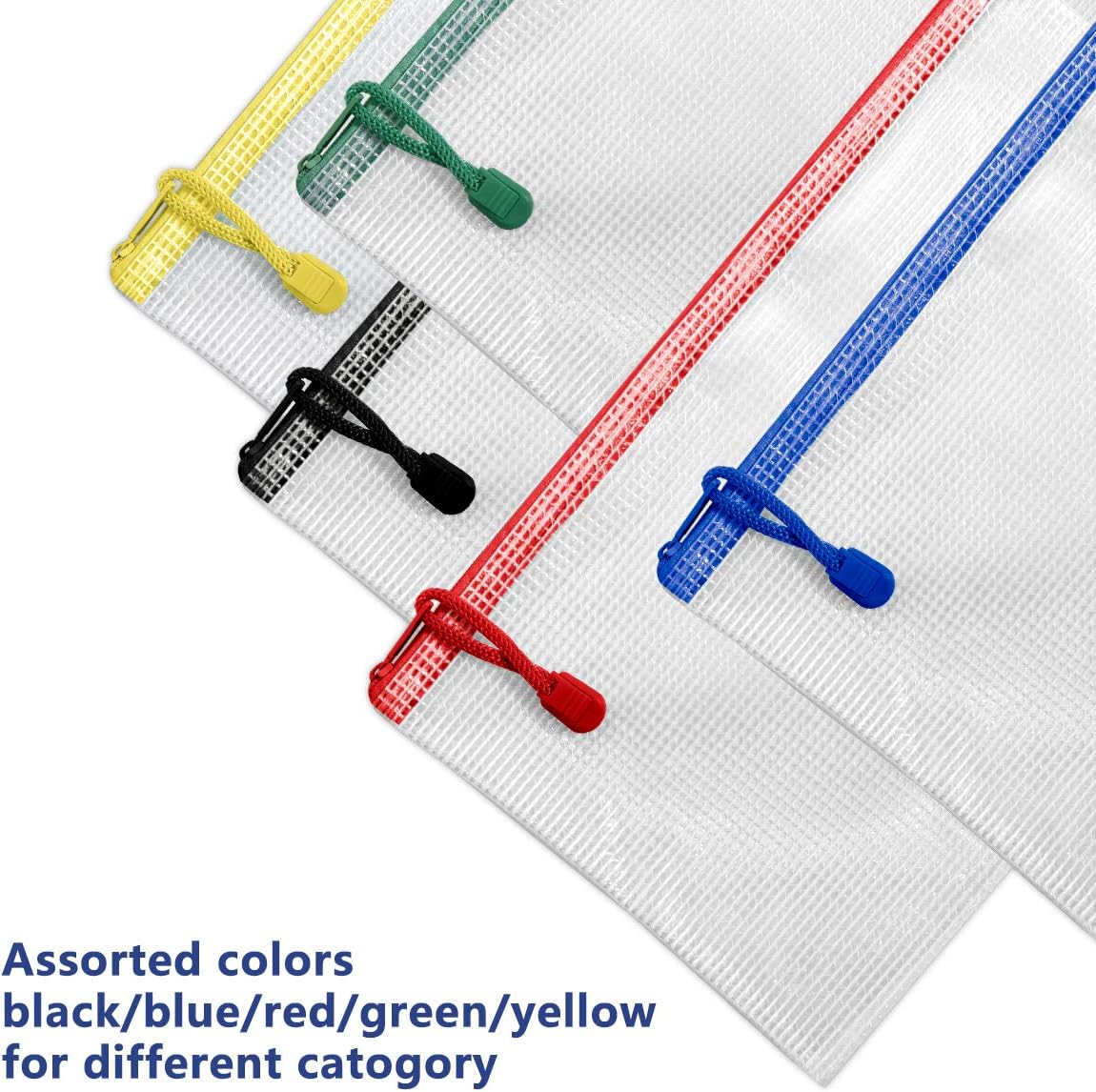 Umriox A3 Document Folder Extra Thick Zipper File Bags Mesh Zip Lock Document Wallets Folder Travel Storage Pouch for Office Supplies and Travel Accessories Waterproof - Image 3