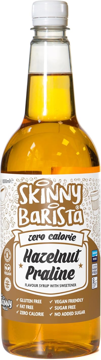The Skinny Food Co Hazelnut Praline Syrup Zero Calorie 1L Vegan