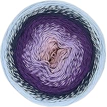 Scheepjes Cotton Whirl Fingering Weight Yarn - 100% Organic Cotton, 1000m/226g Cake, Long Color Changes (Color: 724 Underwater World)