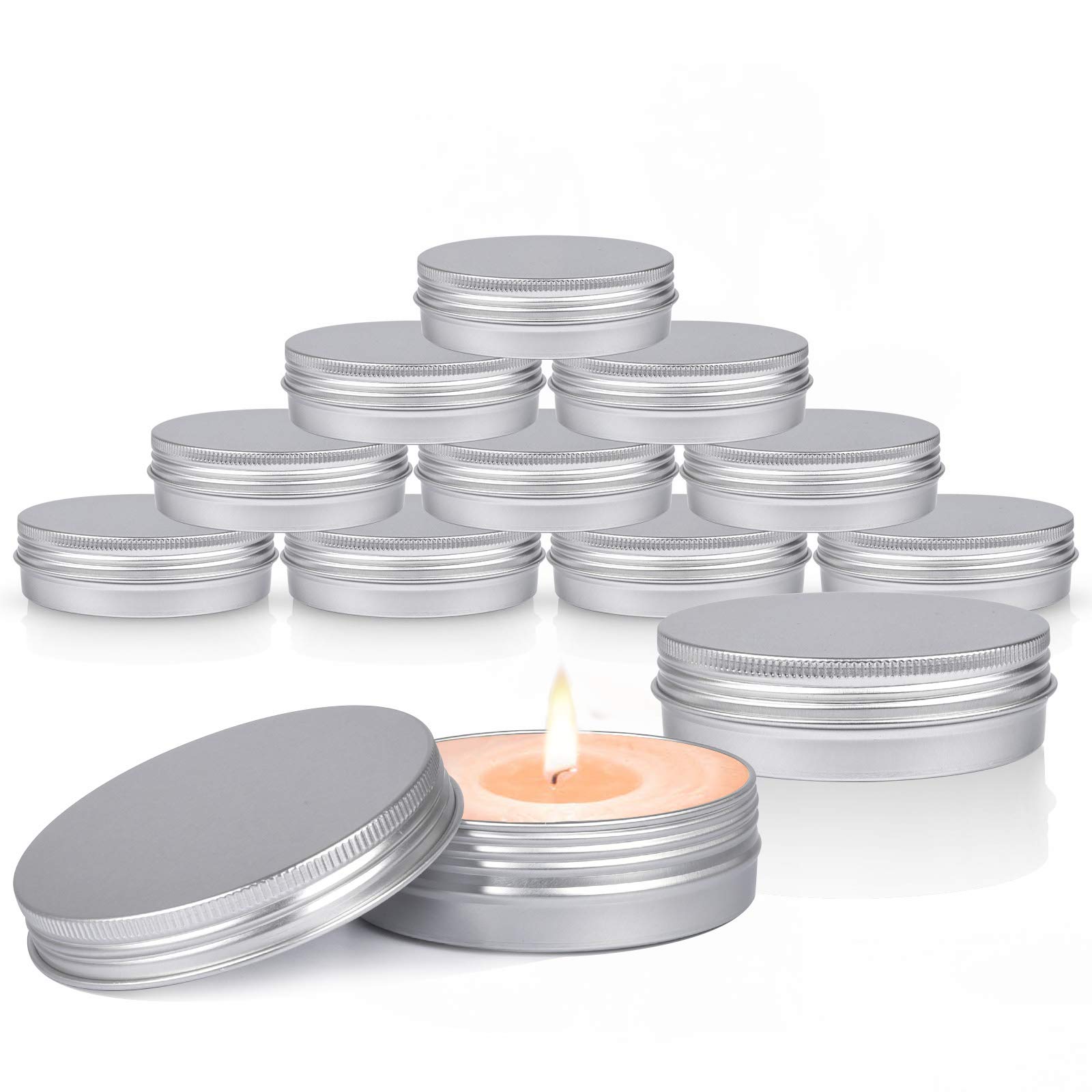 Aluminum Tin Cans, Sopito 24pcs 120ml/4oz Metal Round Tins Screw Lid Containers Empty Candle Jars for Candles Making and Storage
