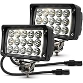 JASLITE 4x6 LED Work Fog Light, 2PCS 45W Heavy Duty Flood Truck Light | Plug &amp; Play DT Connectors for Tractor Offroad SUV Mower Excavator, 12V 24V