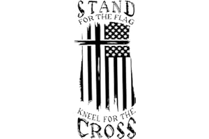 eDesign Stand for The Flag Kneel for The Cross Sticker Decal Vinyl - 5 Inches - Premium Vinyl Sticker for Cars Trucks Laptops and More - Weatherproof and Durable 2-Pack (Black)
