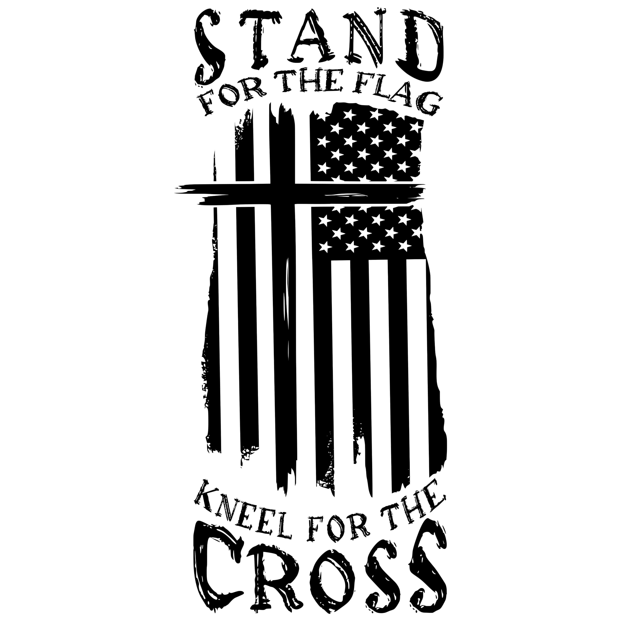 Photo 1 of eDesign Stand for The Flag Kneel for The Cross Sticker Decal Vinyl - 5 Inches - Premium Vinyl Sticker for Cars Trucks Laptops and More - Weatherproof and Durable 2-Pack (Black)