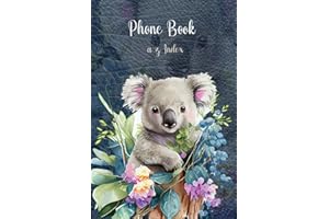 Phone Number Book: Telephone Book A5 With A-Z Index. Contact Organiser Notebook Small. Koala Cover Design
