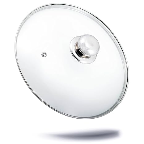 Topfdeckel Glas I spülmaschinenfest I hitzebeständiger Universaldeckel für Topf und Pfanne I aus gehärtetem Qualitätsglas I G
