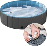 Yaheetech PVC Foldable Pet Pool 120x30cm Black Indoor Outdoor Large Bathing Tub view 7