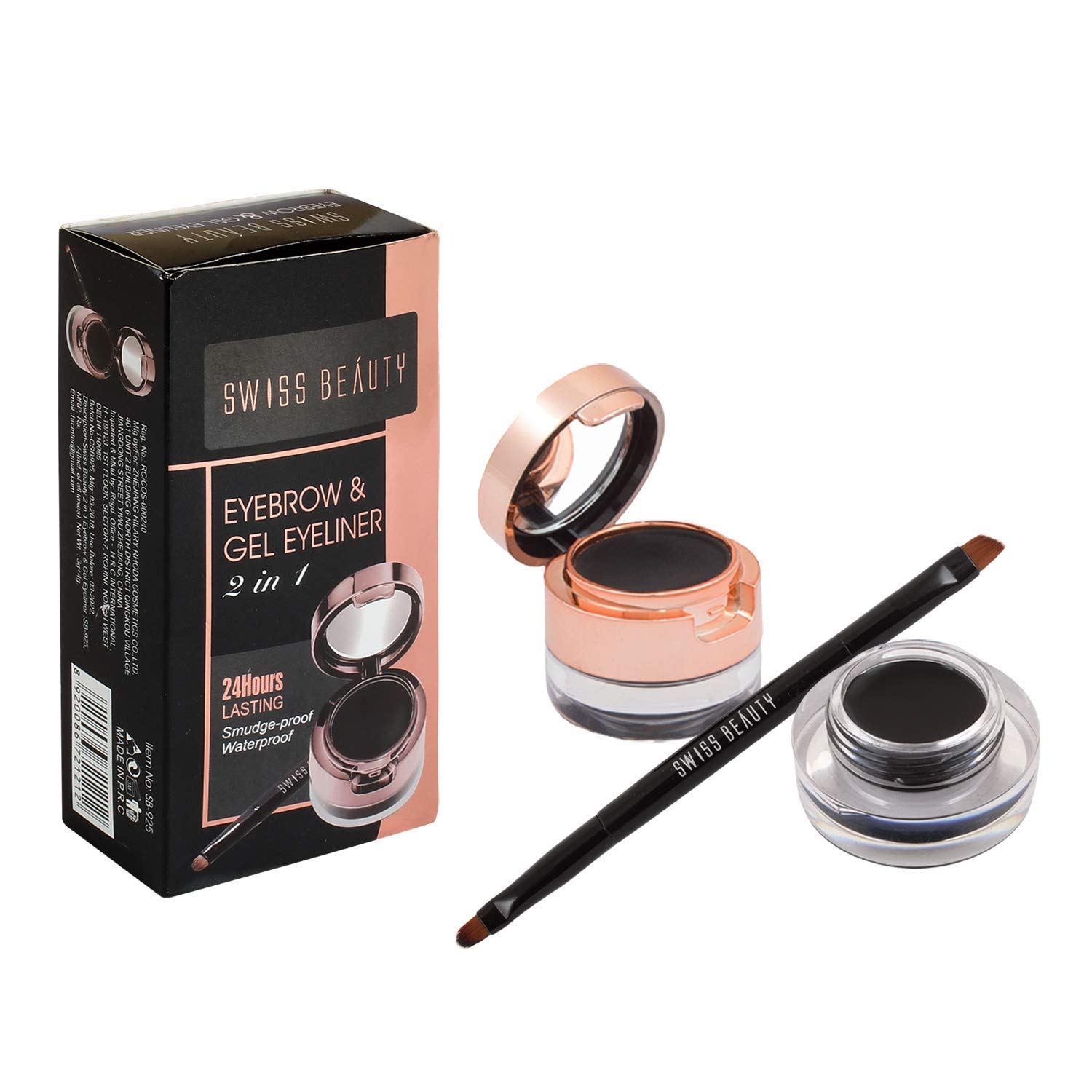 Buy SWISS BEAUTY B W All Gel Eyeliner and Eyebrow 2 in 1 24 Hours Lasting Smudge and Water Proof