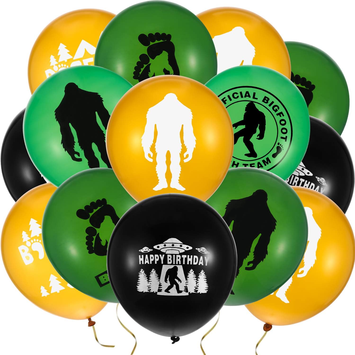 60 Pieces Bigfoot Balloons Believe Bigfoot Official Birthday Balloons Latex Balloons for Bigfoot Birthday Party Supply Decoration, 12 Inch