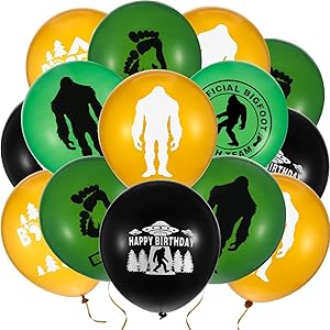 60 Pieces Bigfoot Balloons Believe Bigfoot Official Birthday Balloons Latex Balloons for Bigfoot Birthday Party Supply Decoration, 12 Inch