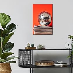 Vintage 70s Disco Ball Wall Art Posters Trendy Red