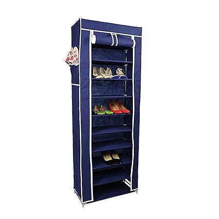 Orril 9 Layer Portable Multi Utility Shoe Rack for Home(Blue)