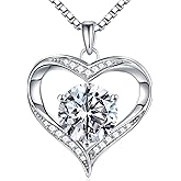 MOOSEA Personal Gifts for Women, 925 Sterling Silver Moissanite Necklace Anniversary Birthday Gift for Wife Mom, Wife Valentiens Day Gifts Moissanite Jewelry