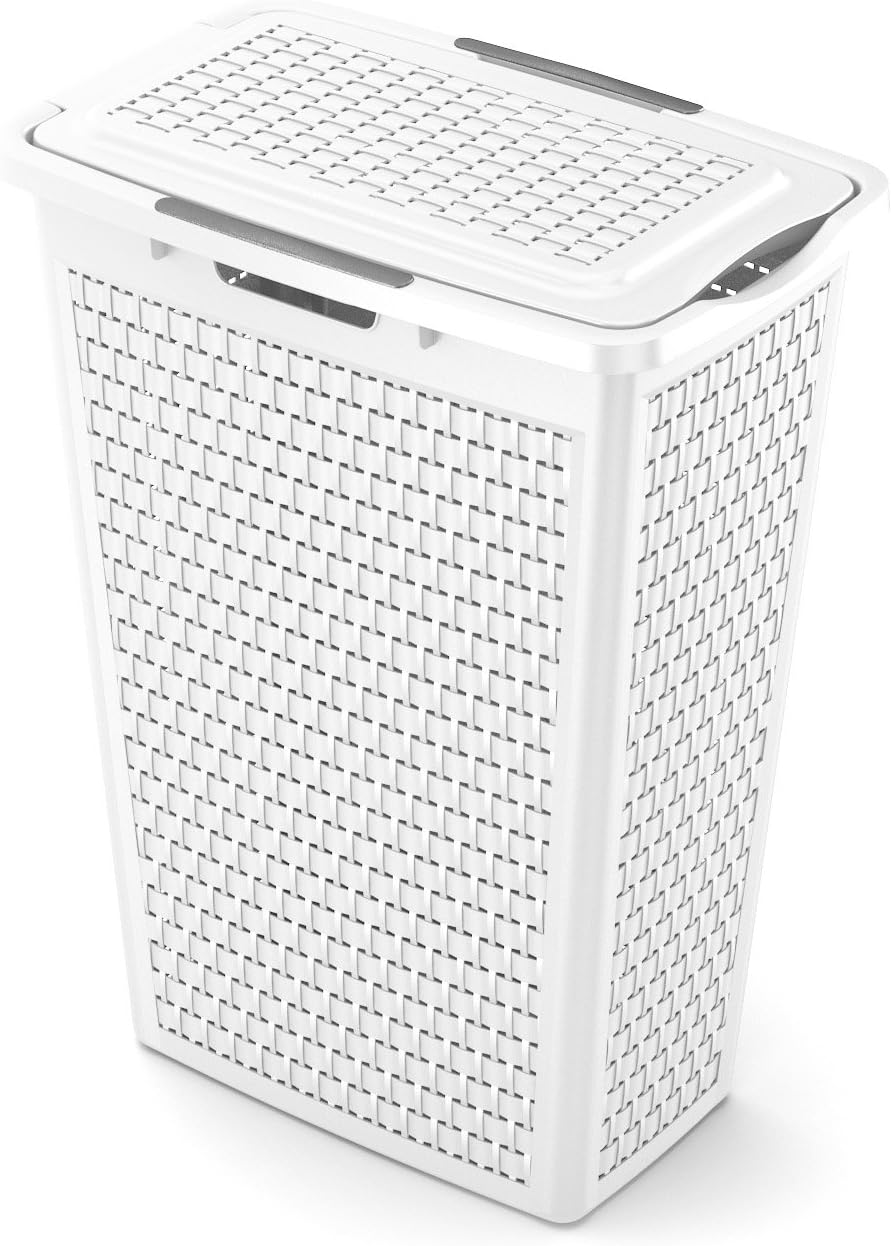 Sundis Country Laundry Basket Plastic Slim 43.5 x 28.3 x 57.5 cm white Amazon.co.uk Kitchen & Home