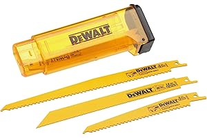DEWALT Reciprocating Saw Blades, Bi-Metal Set with Case, 10-Piece (DW4898) , Yellow