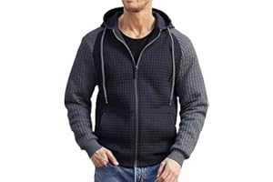 ZITY Mens Hoodies Zip Up Casual Long Sleeve Drawstring Hooded Sweatshirts with Pockets Color Blocked Capuche M-3XL