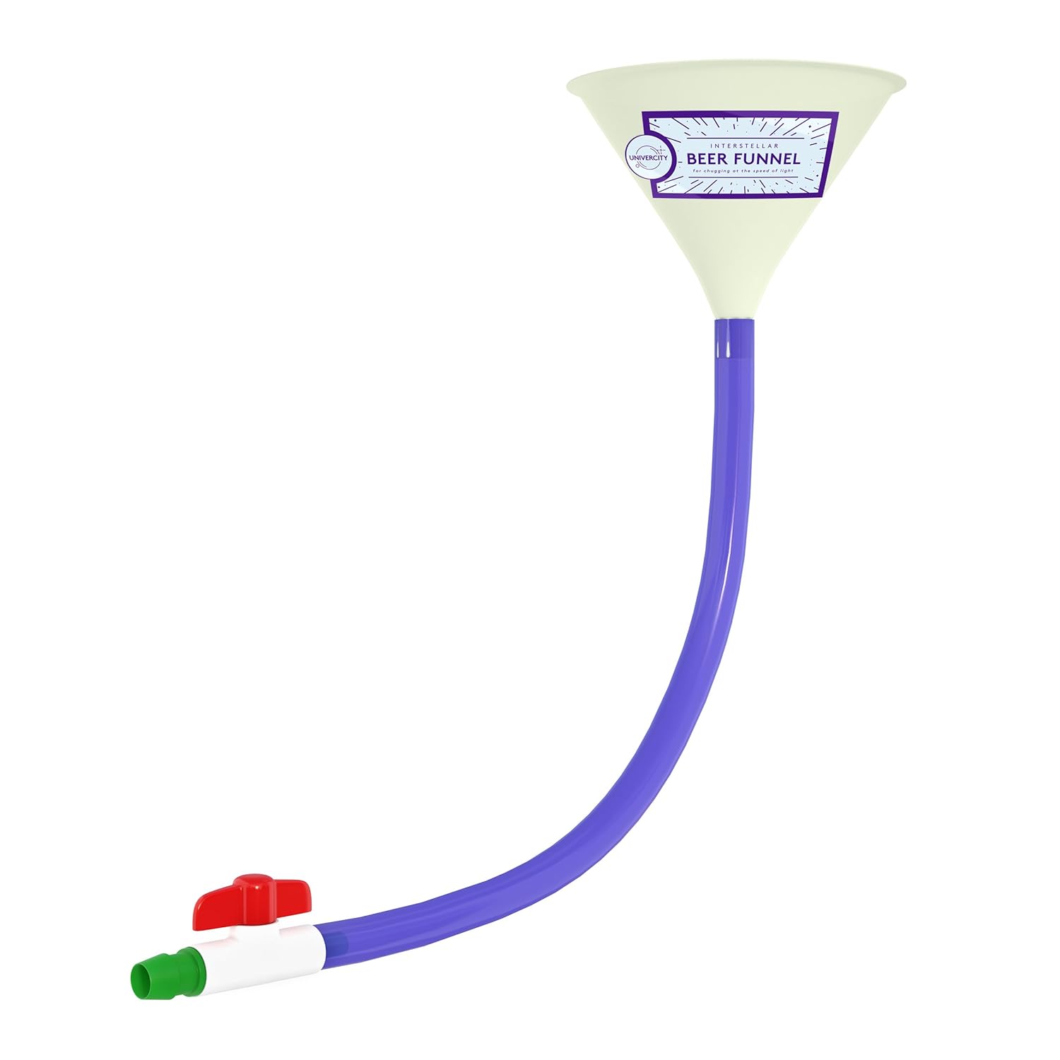 Beer Bong with Valve Glow in the Dark Funnel for College Parties 2 Foot