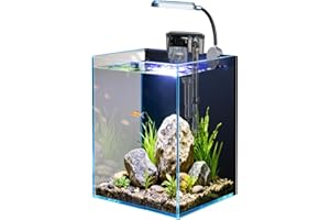 Craftsboys 1.5 Gallon Fish Tank Starter Kits, Nano Glass Aquarium with Filter, Led Light for Aquascape DIY Small Betta Fish T